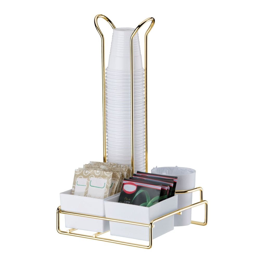 Organizador Porta Copo 50/80ml Sache Mexedor Cozinha Café Dourado Future - 3180DD