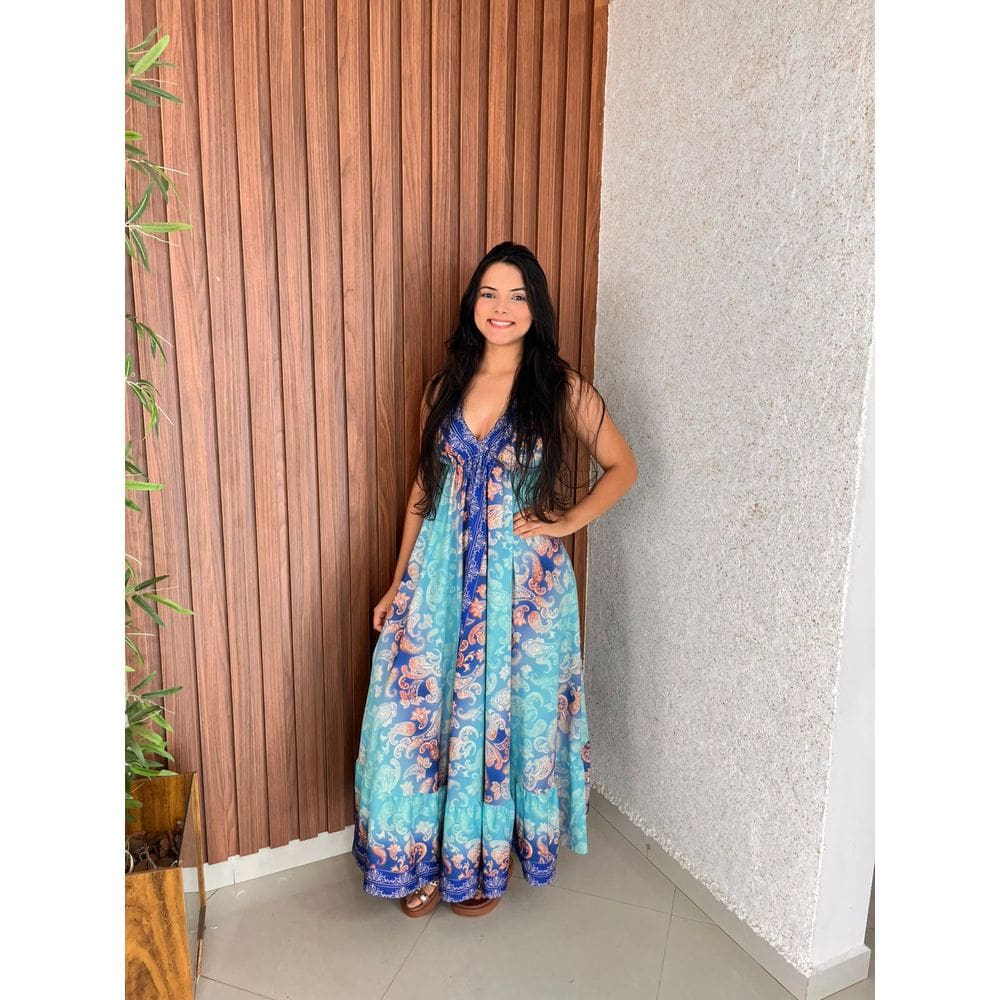 Vestido Indiano Estampado Crisconf