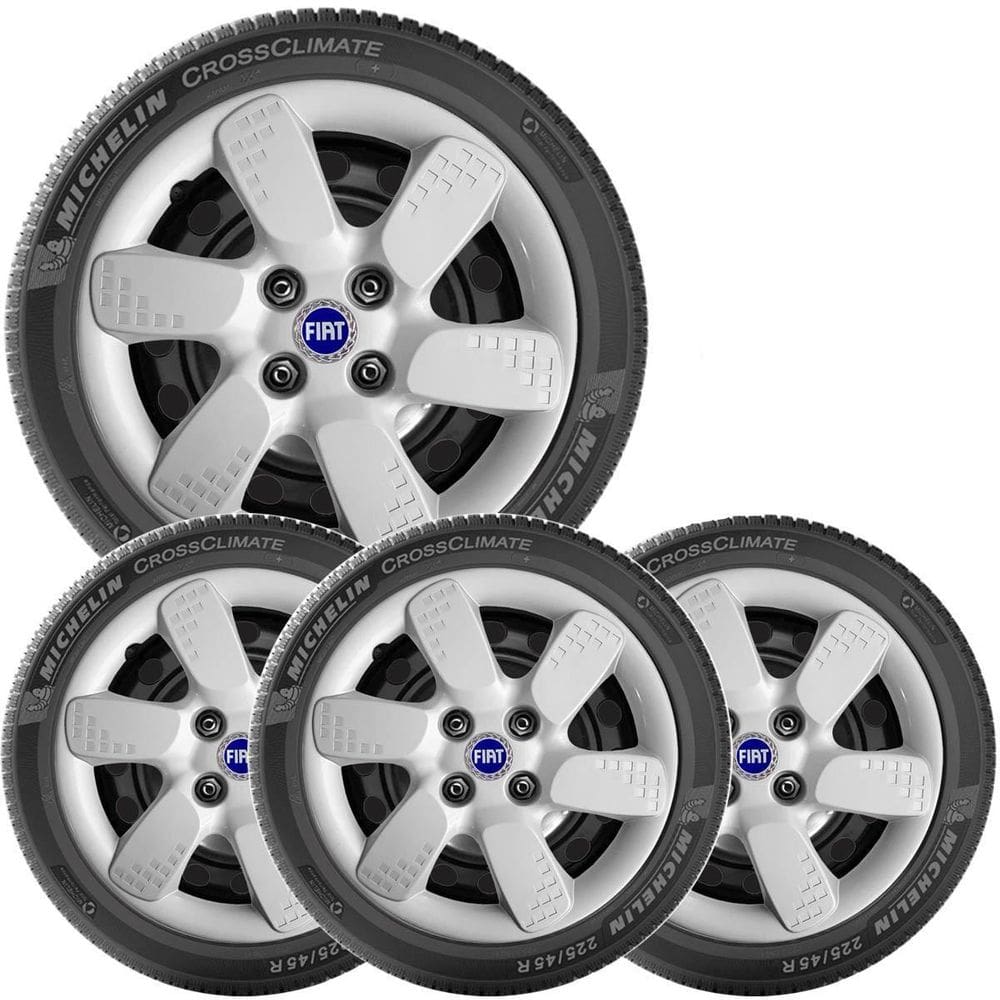 4X Calota Fiat Uno Mille Palio Siena Aro 13 Emblema 095Cb