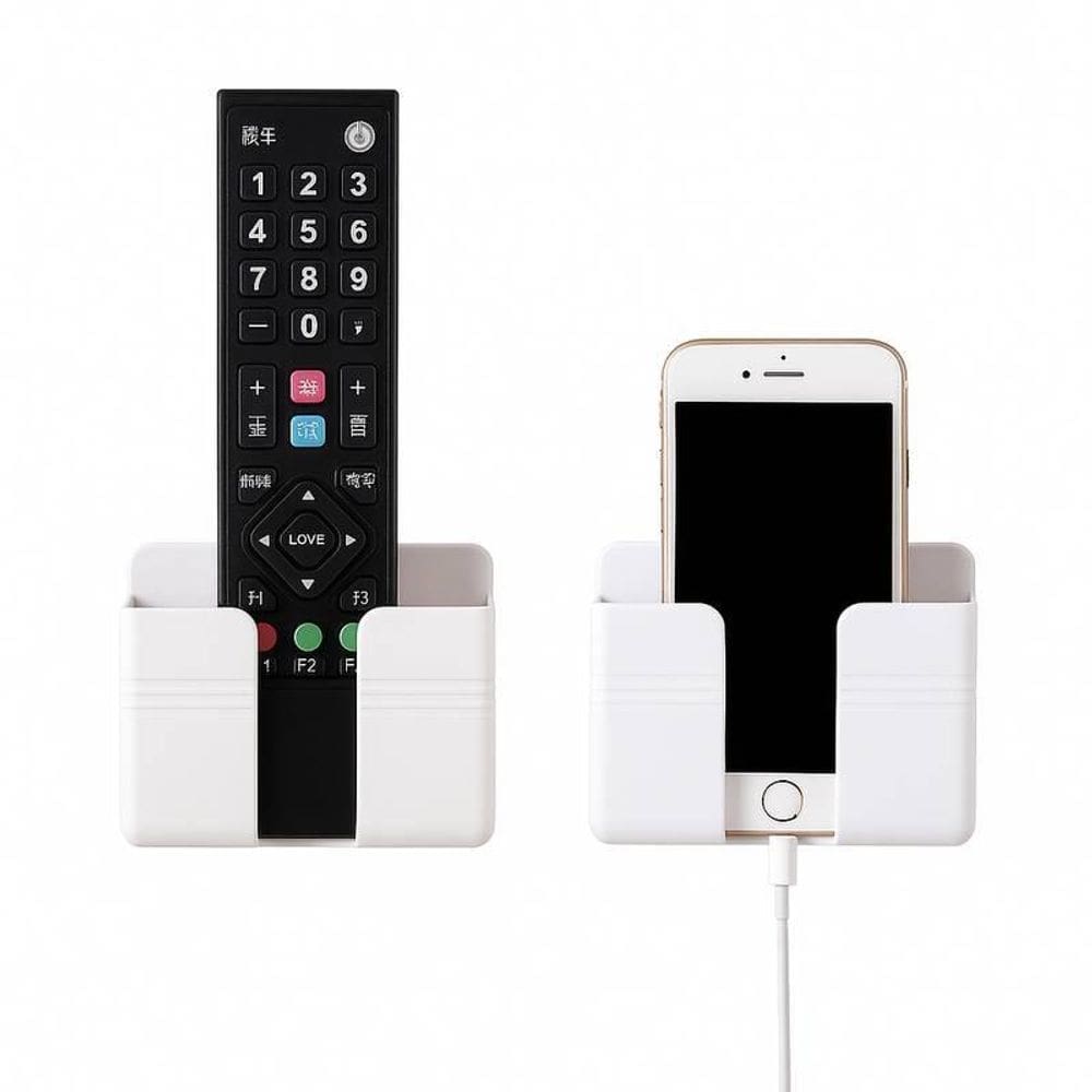 Suporte Multiuso De Parede Branco Celular Ou Controle Remoto