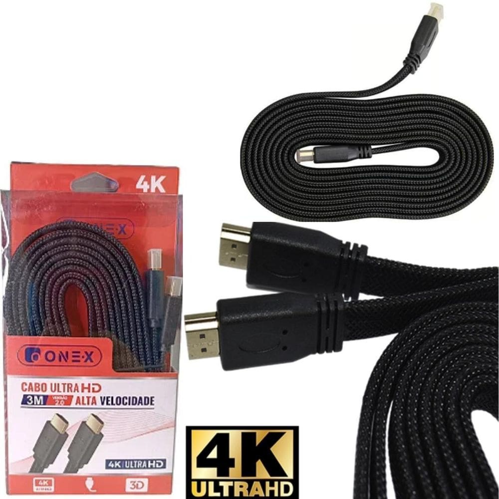 Cabo Hdmi 3M Premium Ultra Hd 4K Alta Definição Filmes Jogos