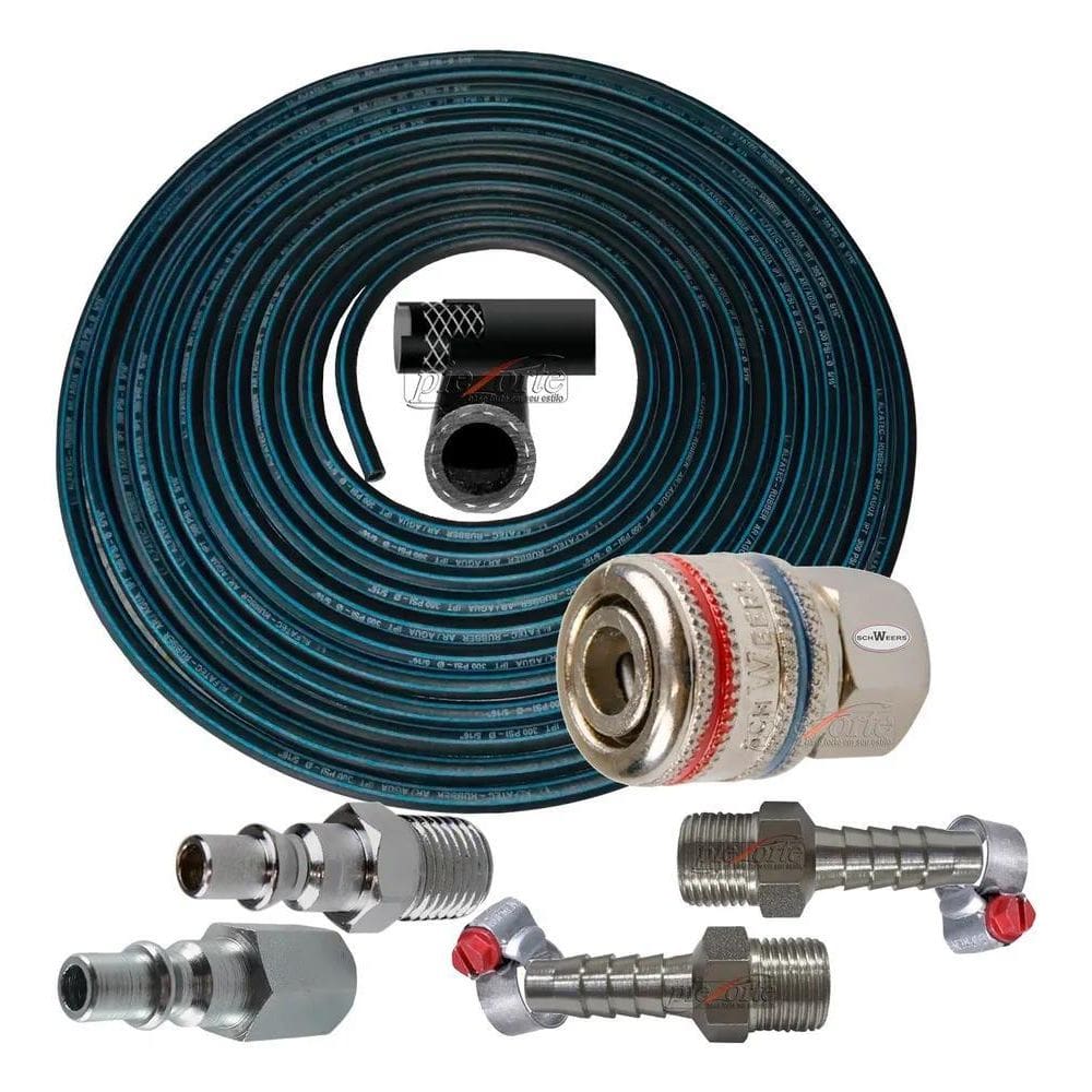 2X Mangueira Borracha Compressor E Pistola 5/16 - 5M + Engat