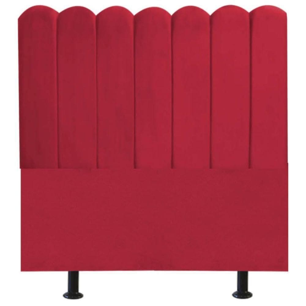 Cabeceira Nuvem Cama Box Solteiro 90cm Alanis Suede Vermelho