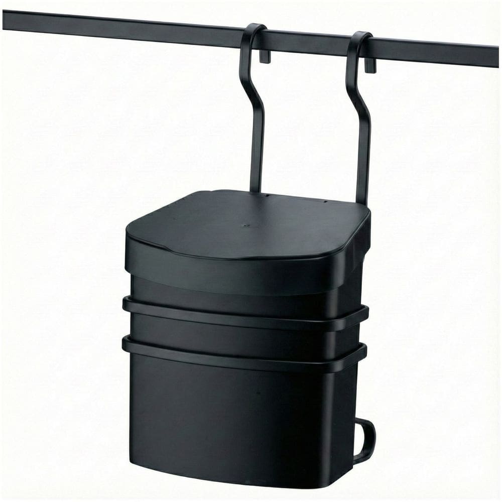 Suporte Com Lixeira 2,5 Litros de Barra Parede Cozinha Preto Fosco - 2809PT Future