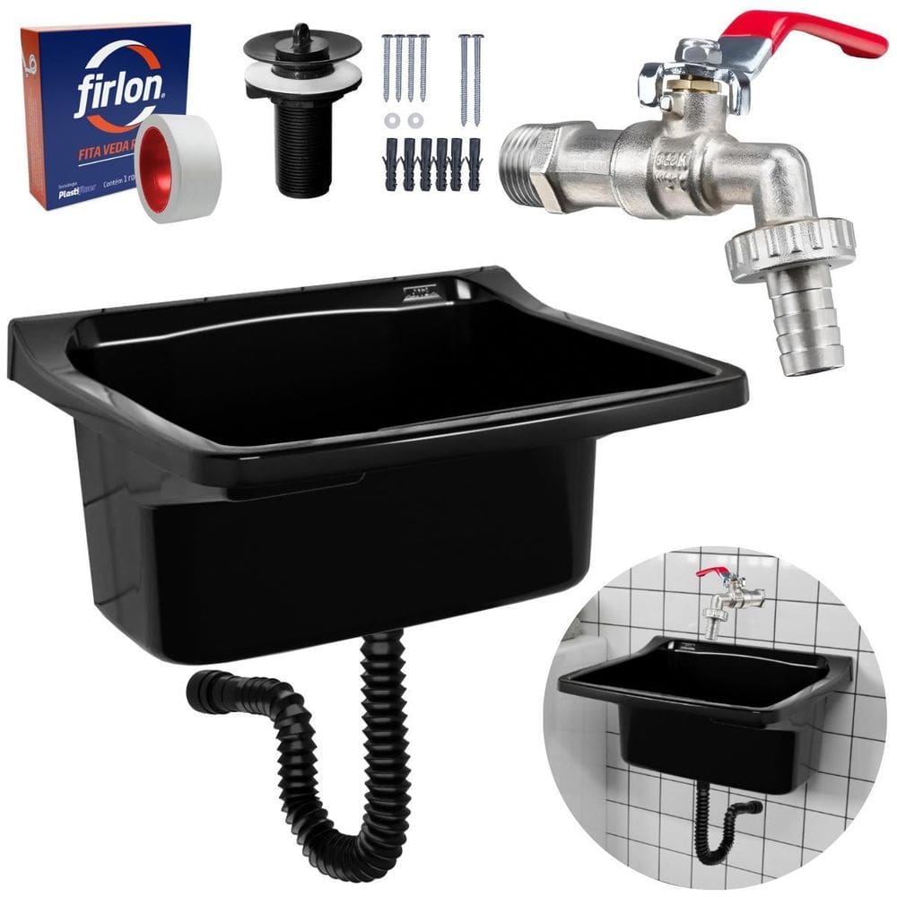 MP - Tanque Pla stico 40L   Torneira   Sifa o