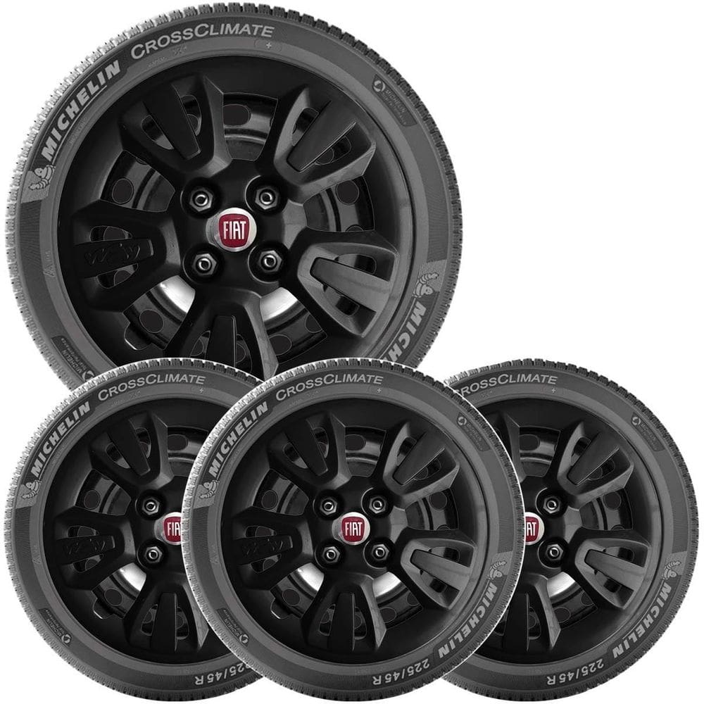 4X Calota Fiat Uno Way Aro 14 Preto Emblema  079Cb