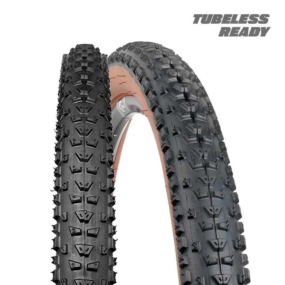 Pneu 29x2.25 Transition 60 TPI Tubeless Ready TR Kevlar 60 PSI sem Arame Preto com Faixa Marrom