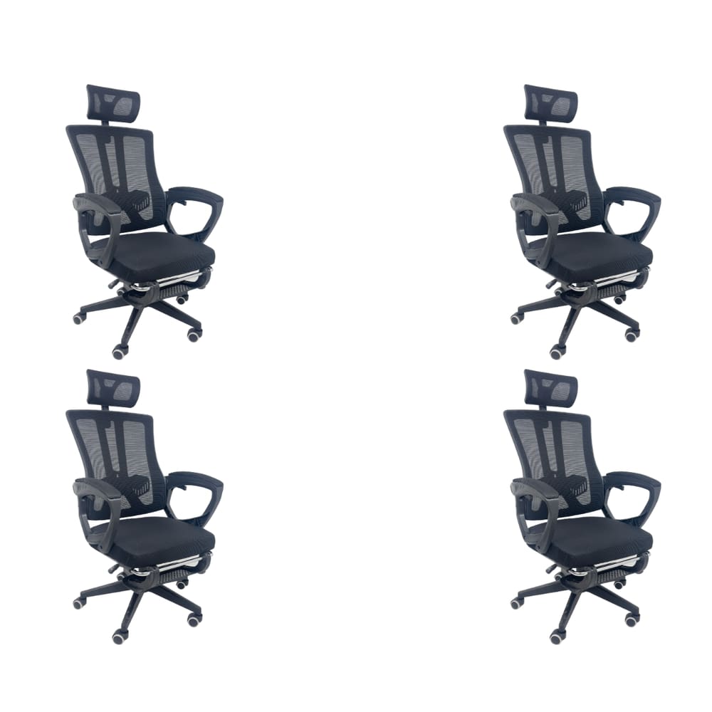 Kit 4 Cadeiras de Escritório Oficial Paris Preto