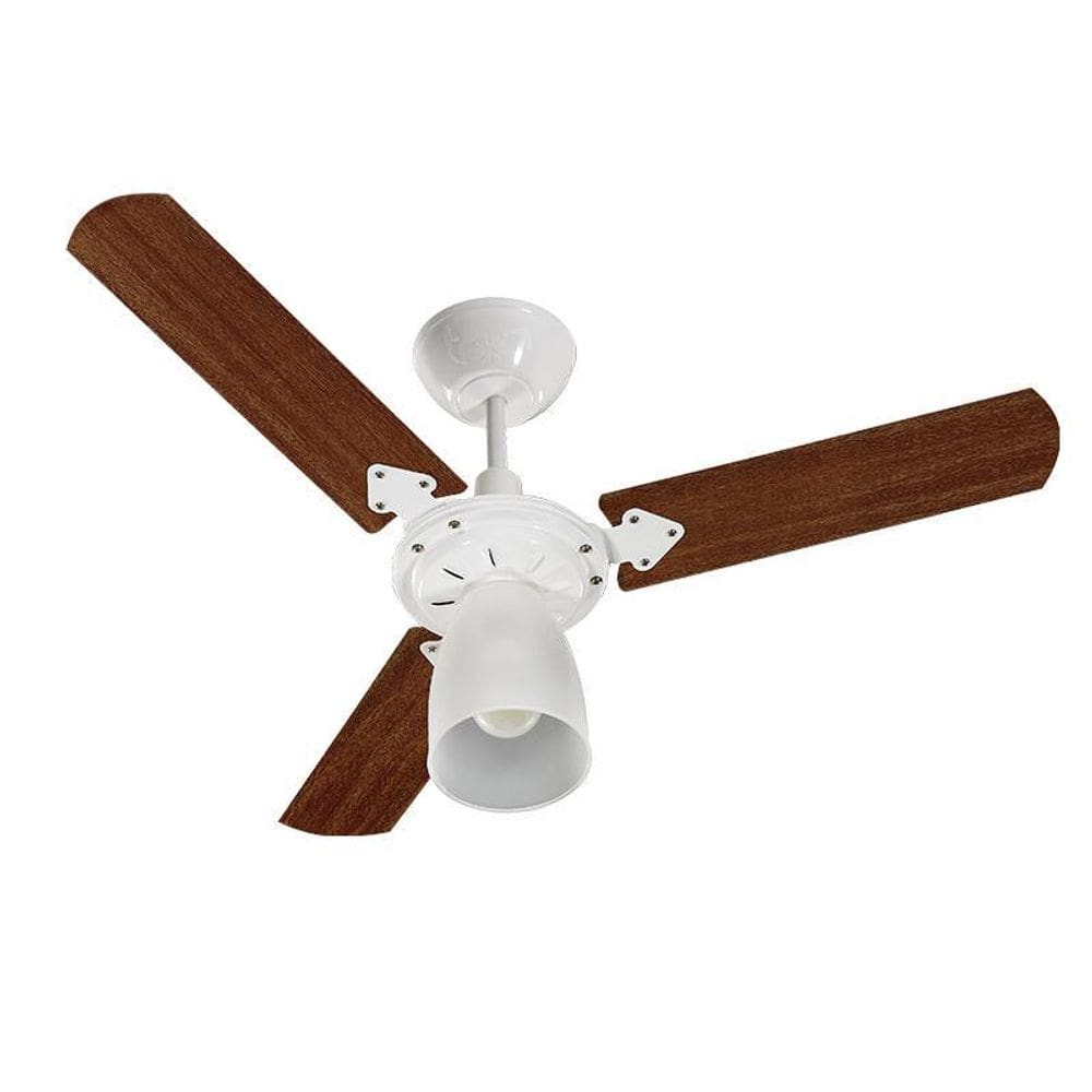 Ventilador De Teto Tron Marbela 3 Pás Branco / Verniz 220V