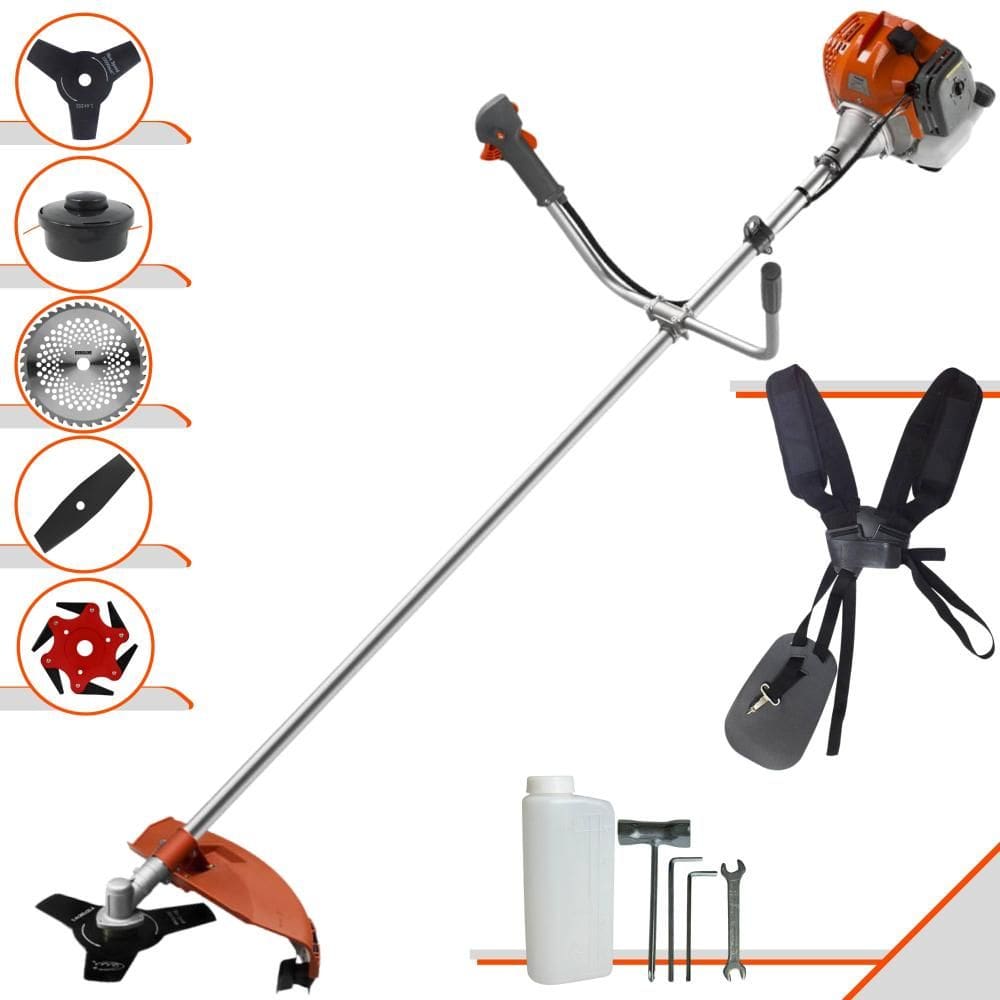 Roçadeira À Gasolina Tekna RL520ACG2 52cc 2HP 13.000rpm 5 Em 1 Com Carretel de Nylon + Facas 2 Pontas, 3 Pontas, 6 Pontas e 40 Dentes de Vídea