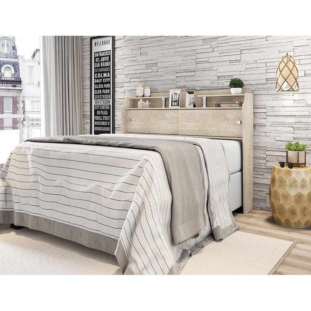 Cabeceira Casal 1,38cm Elisa box Amarula