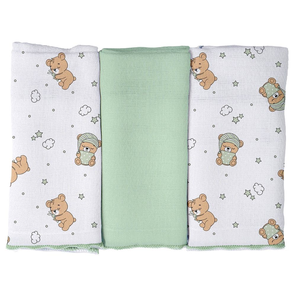 Pano de Boca para Bebê 3 unidades Pixuxu