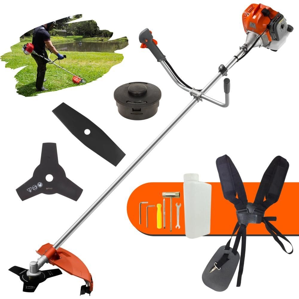 Roçadeira Multifuncional Tekna RL430ACNTK 2 Tempos 43cc 1,7HP de Potência Cortador de Grama Com Cabeçote de Nylon + Lâmina 2 Pontas + Lâmina 3 Pontas