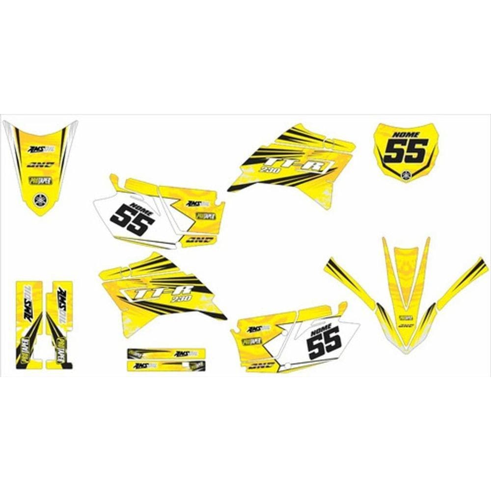 Kit Adesivo Moto Cross Trilha Ttr 230 Amarelo Lm183