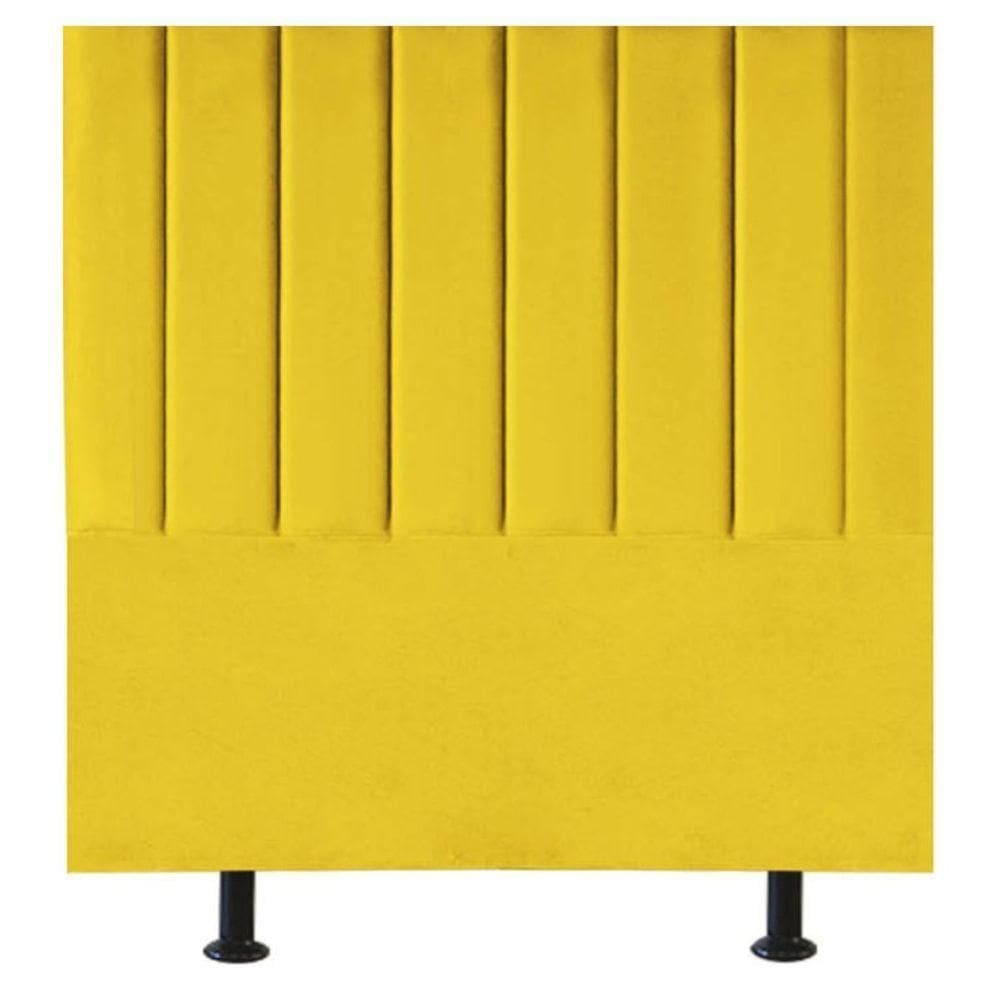Cabeceira De Cama Solteiro Box 100 Cm Karla Carla Suede Amarelo