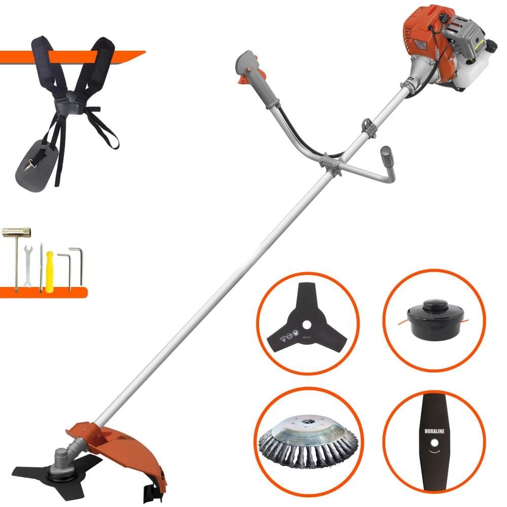 Aparador de Grama À Gasolina Tekna RL520ACG2 52cc 2HP 2T Completa Com Carretel de Nylon + Faca 2 Pontas + Faca 3 Pontas + Escova Rotativa de Aço