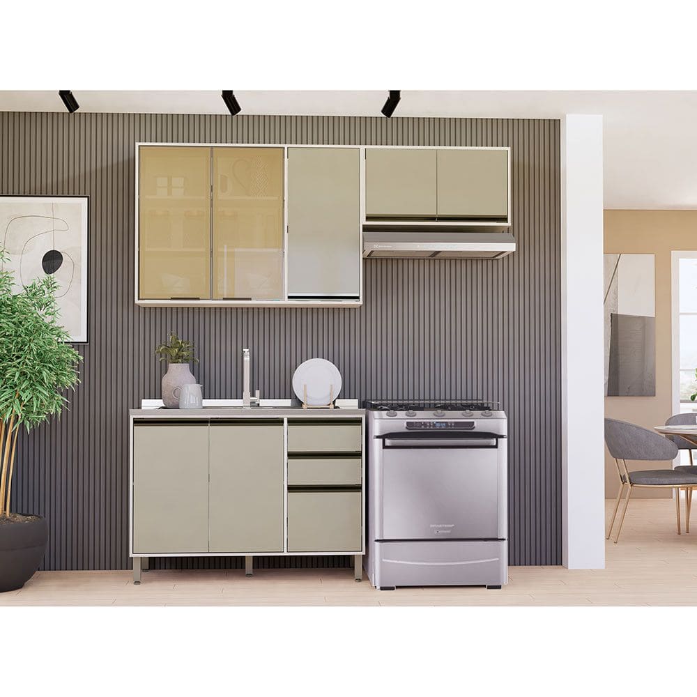 Cozinha Compacta 3 Pecas sem Tampo Linea Luciane Moveis