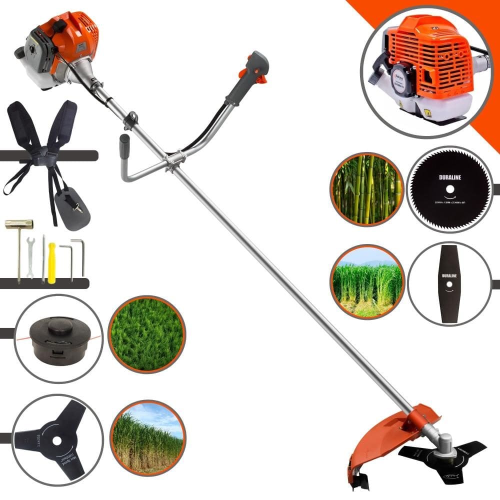 Roçadeira Robusta Tekna RL430ACNTK À Gasolina 2T 43cc 1,7HP de Alta Performance Com Carretel e Faca 3 Pontas + EXTRA Faca 2 Pontas e Faca 80 Dentes