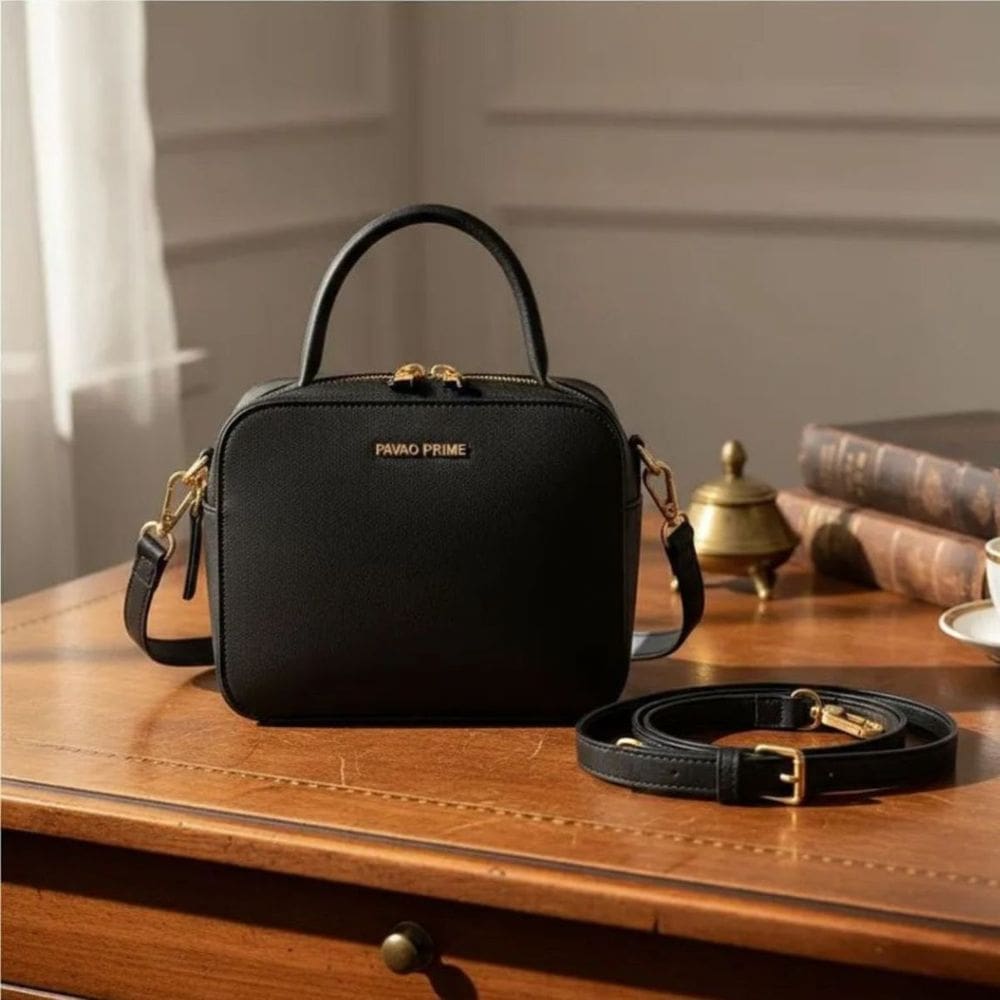 Bolsa feminina baú pequena Pavão de Ouro PRIME