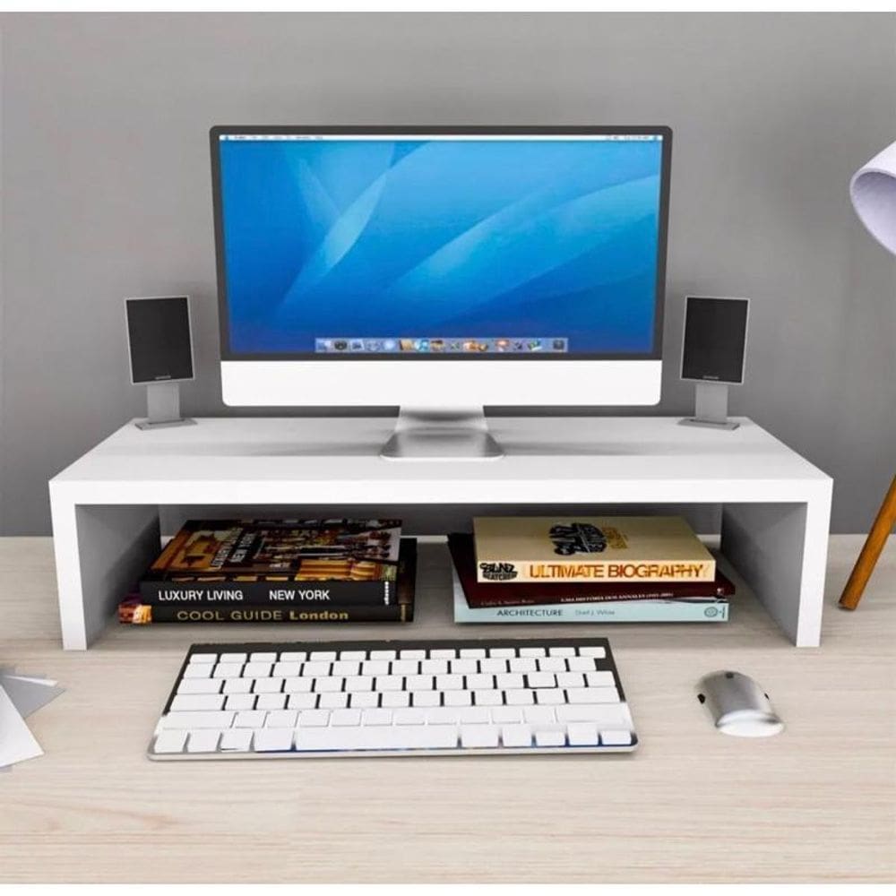 Suporte Monitor Simples Branco 50X20X10