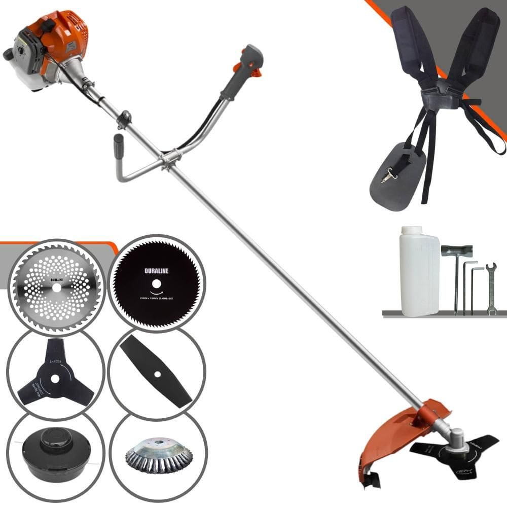 Roçadeira Tekna RL520ACG2 52cc 2HP Com Carretel Nylon e Lâmina 3 Pontas + Lâmina 2 Pontas + Lâmina 40 Dentes Vídea + Lâmina 80 Dentes + Escova