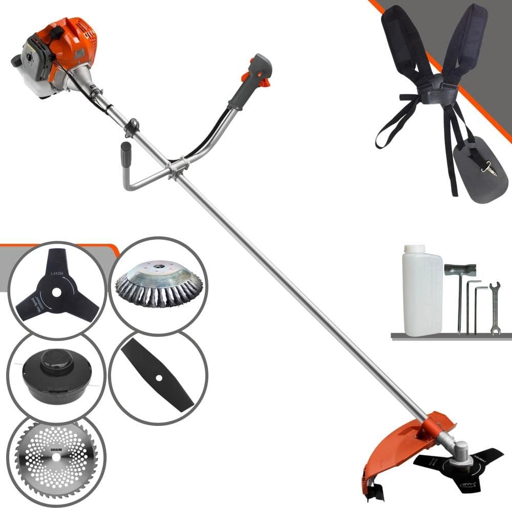 Roçadeira RL430ACNTK Tekna À Gasolina 43cc 1,7HP 5 Em 1 Com Carretel + Faca 2 Pontas + Faca 3 Pontas + Faca 40 Dentes Vídea + Escova de Aço Circular
