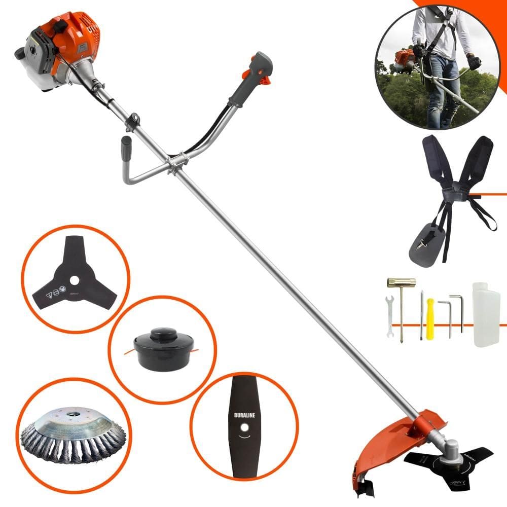 Aparador de Grama À Gasolina Tekna RL430ACNTK 43cc 1,7HP 2T Completa Com Carretel de Nylon + Faca 2 Pontas + Faca 3 Pontas + Escova Rotativa de Aço