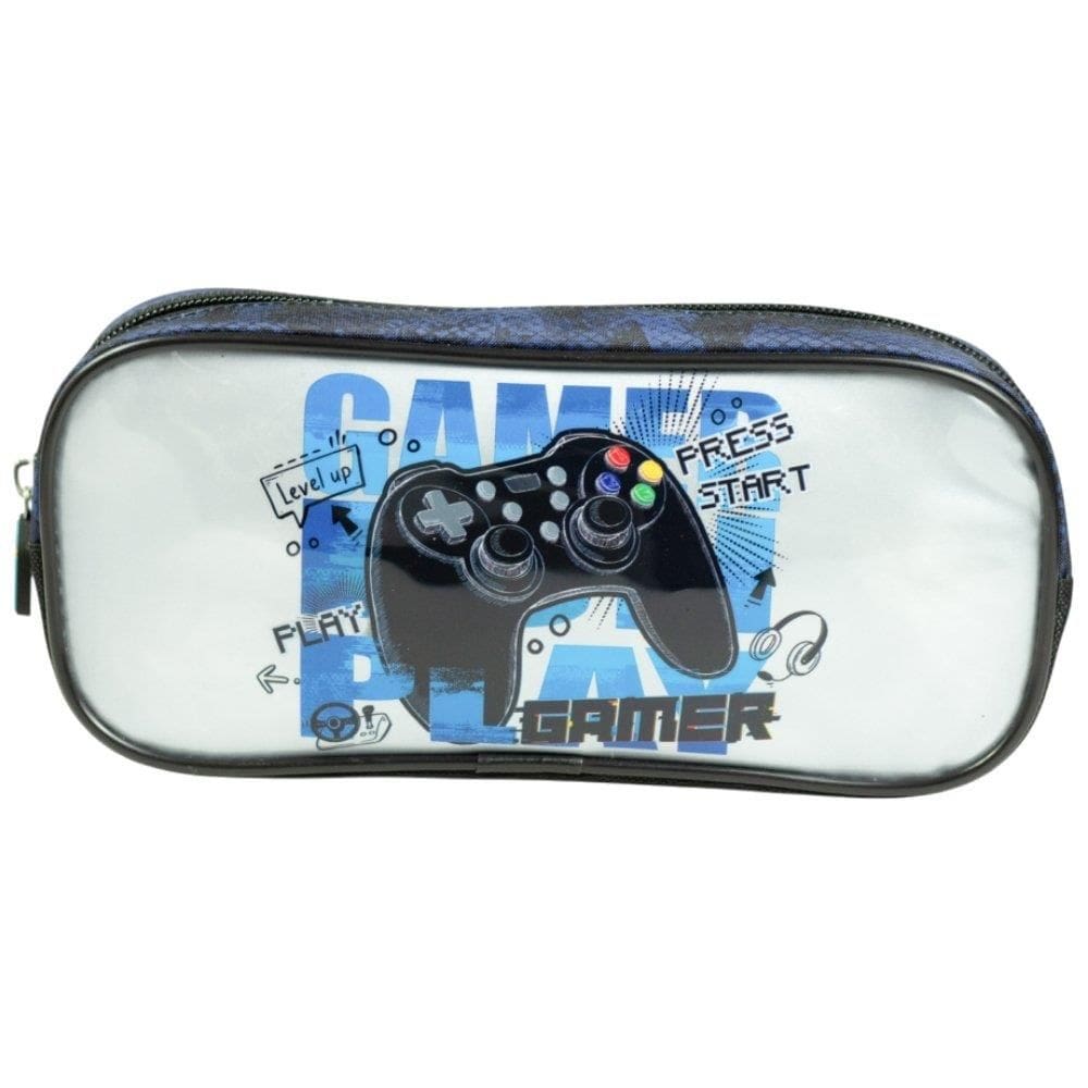 Estojo Infantil Kit Retangular Gamer 23x10x6cm