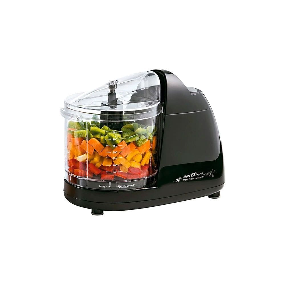 Mini Processador de Alimentos Britânia 2P 160W Preto