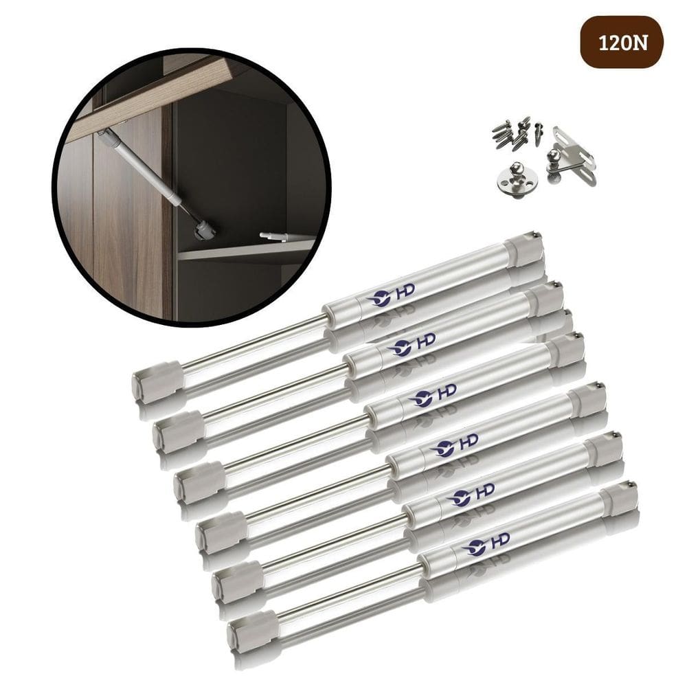 Kit 6 Pistão À Gás Com Amortecedor Para Armário Cozinha 120N
