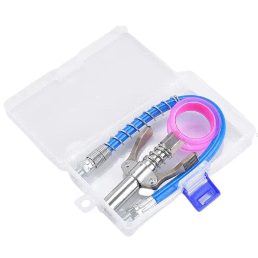 Kit Bico Injetor Aplicador Graxa Pistola Engraxar Com Caixa