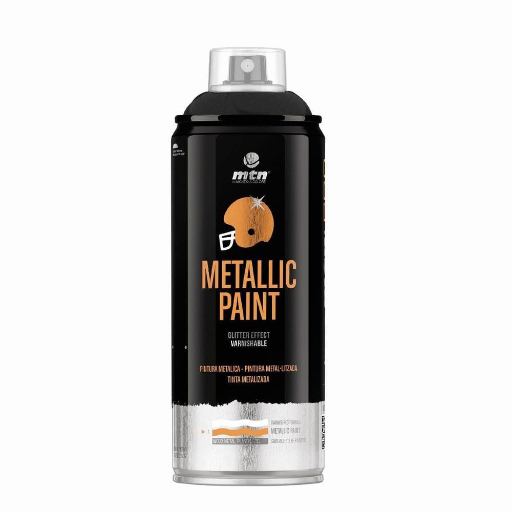 Tinta Spray Metálica Preto 400Ml Pro Mtn