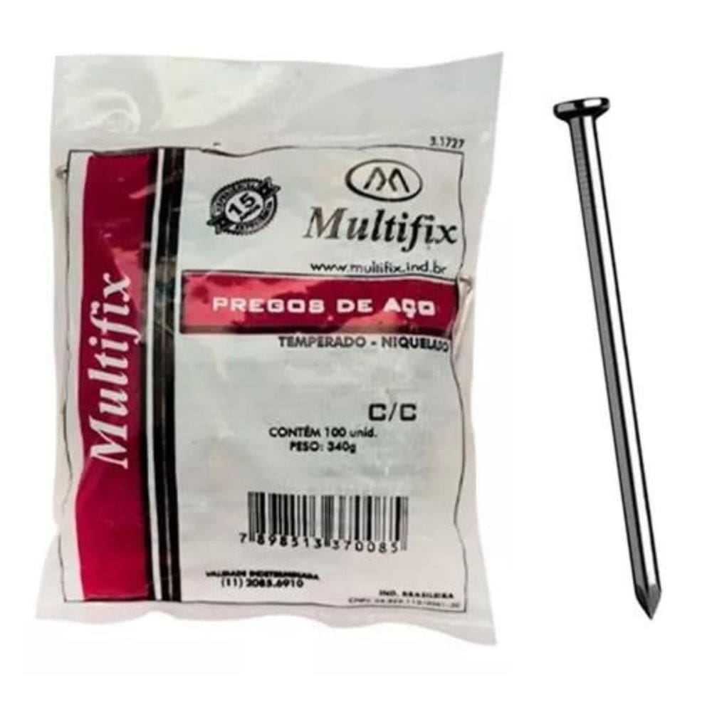 Prego De Aço Temperado 17X24 Embalagem Com 100 Unidades