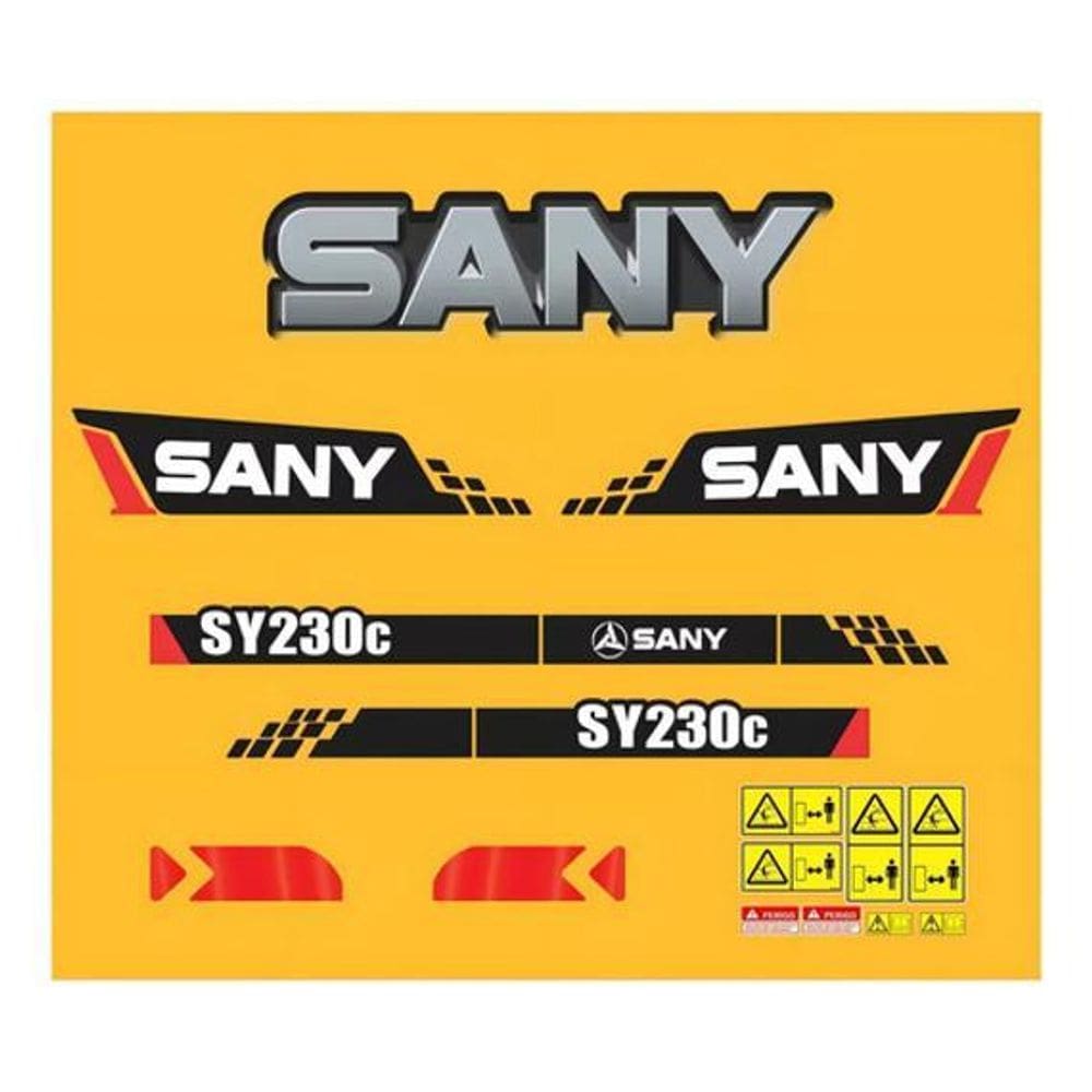 Kit Completo Adesivo Compatível Com Escavadeira Sany Sy230C