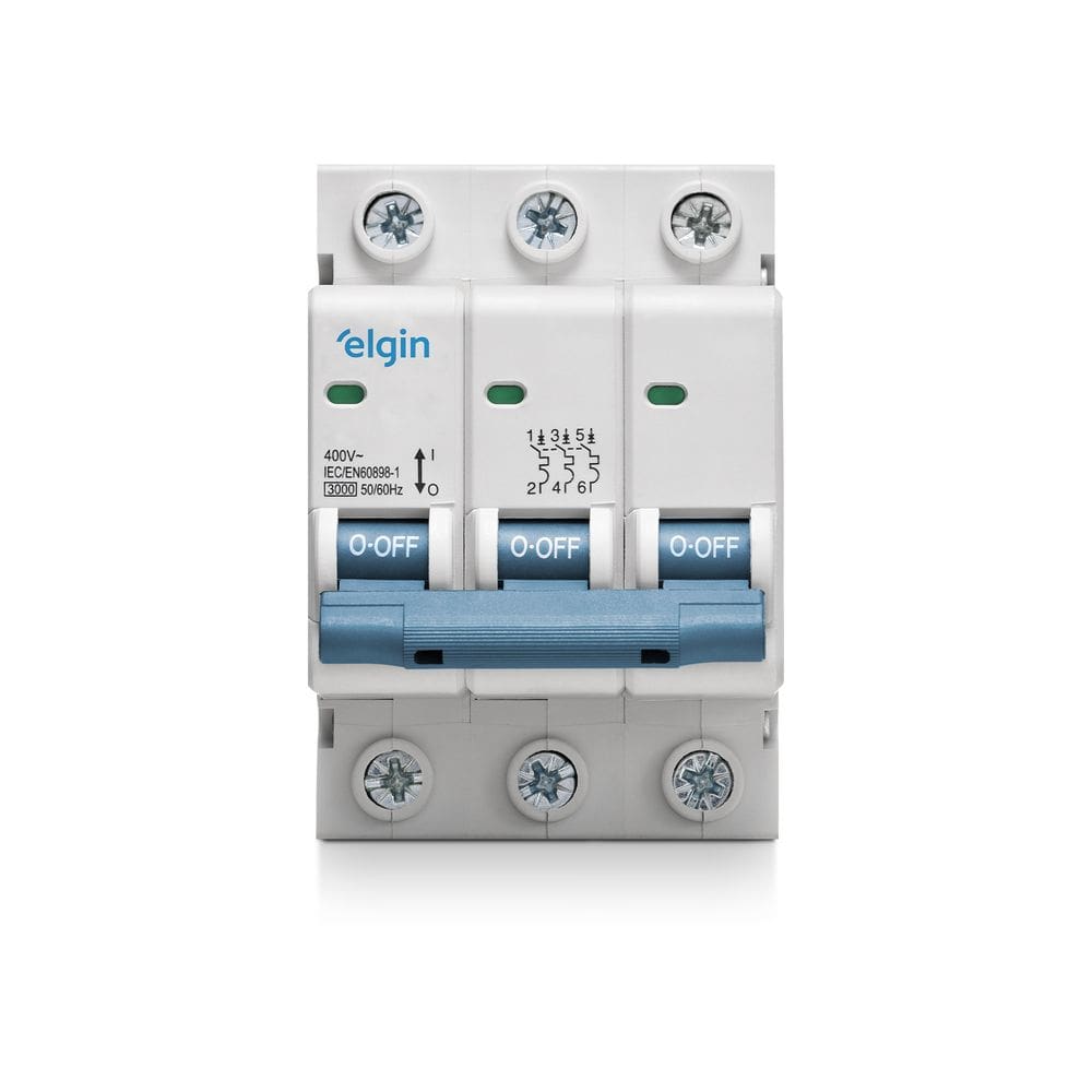 Mini Disjuntor 6KA MCB DP6-3C100 Tripolar 100A - 3 Polos Bivolt
