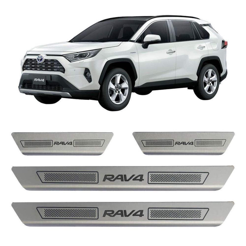 Kit Soleira De Porta Aço Inox Escovado Rav4 Todos Anos