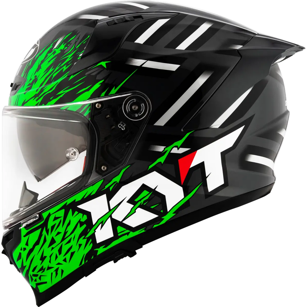 Capacete KYT Striker 2V Flaming Anth Preto e Verde