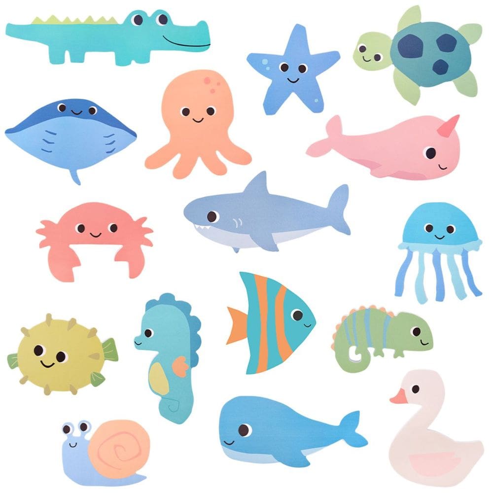 Kit de Banho 3+ Anos Bichinhos Sensoriais Splash 16 Peças em EVA Colorido e Atóxico Buba