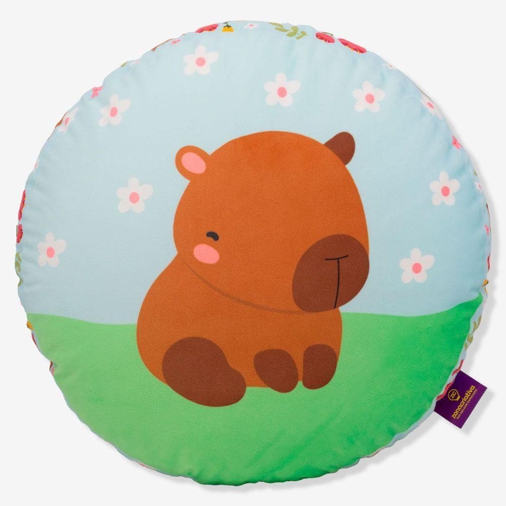 Almofada Formato Redonda Capivara – Zonacriativa