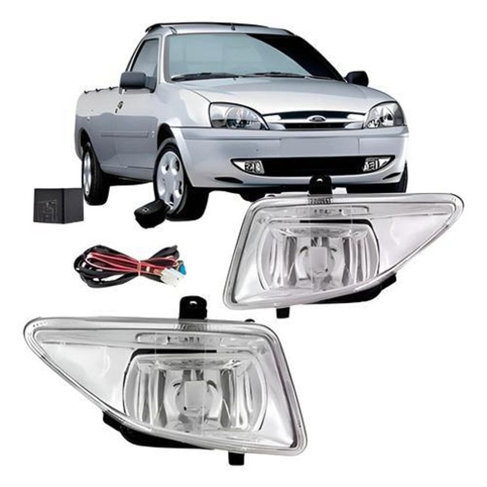 Kit Farol Milha Auxiliar Fiesta 2000/2002 Courier 2000/2010