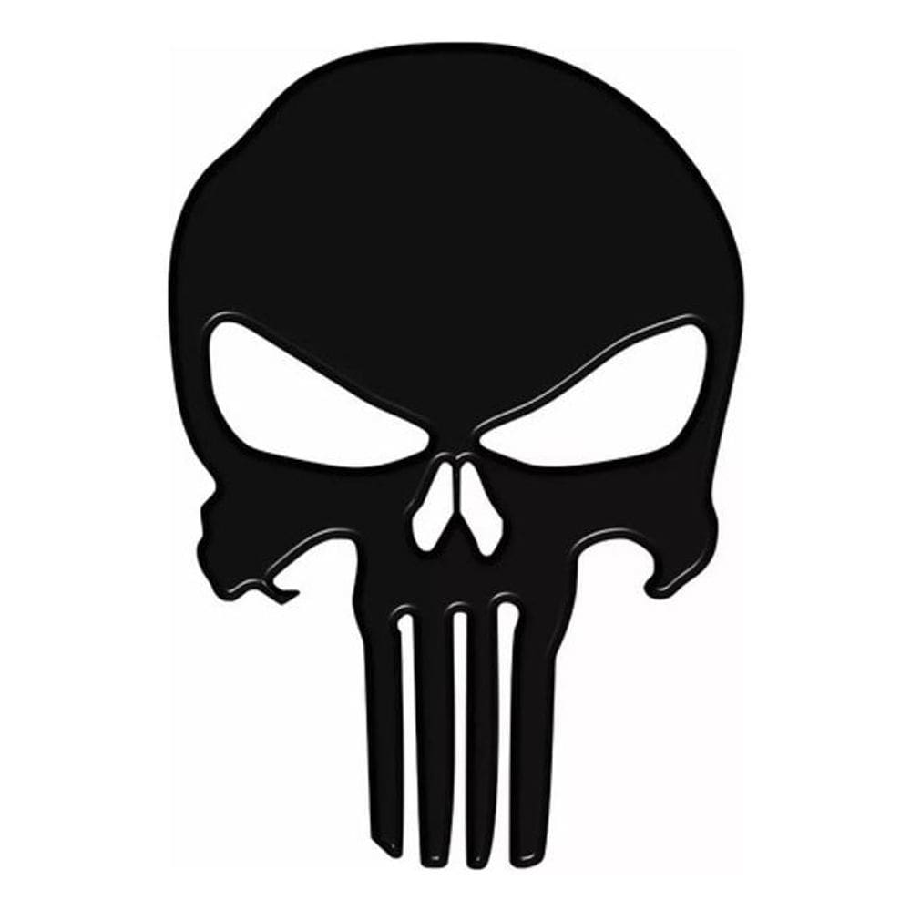 Adesivo O Justiceiro Preto Capacete Resinado Res01