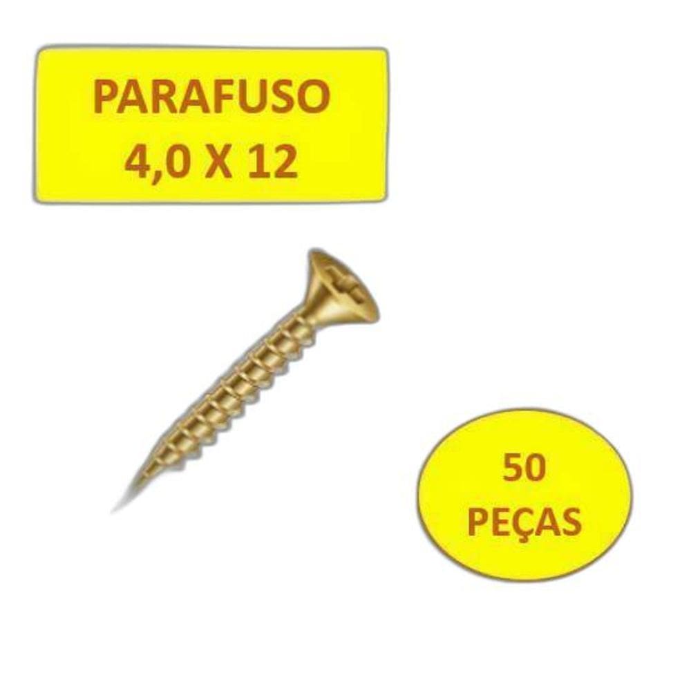 Parafuso Madeira Chata Phillips 4,0 x 12 Fixer 50 Peças