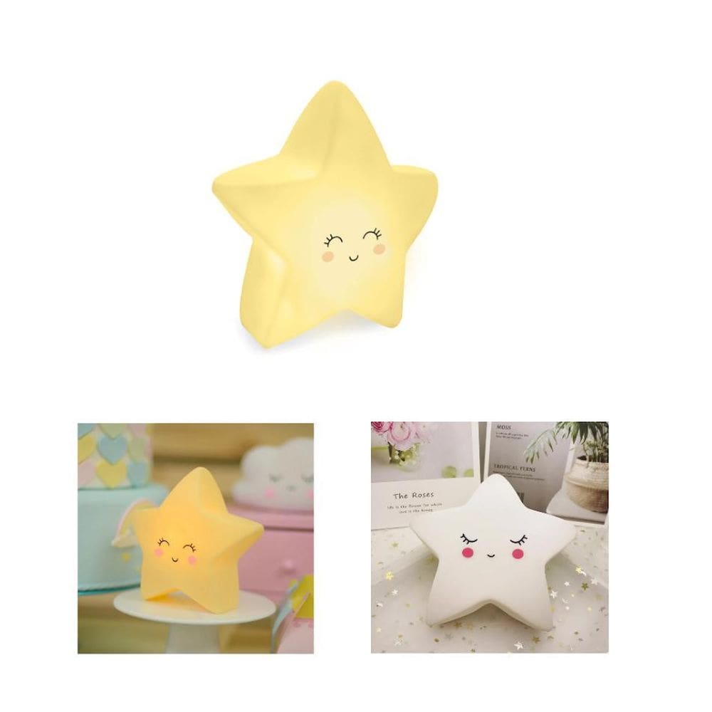 Abajur Infantil Estrela De Led Luminária Com Bateria Inclusa