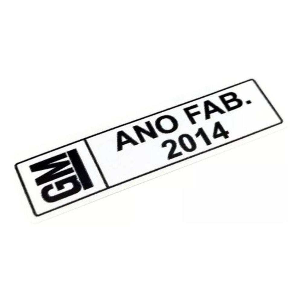 Adesivo Etiqueta Plaqueta Ano Fabricação Chevrolet Gm 2014