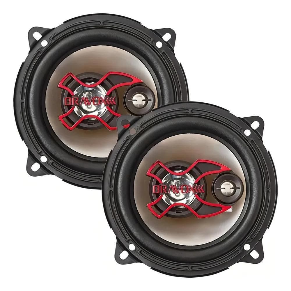2X Alto Falante Bravox Triaxial 5 B3X50 100W Rms 4 Ohms Cor