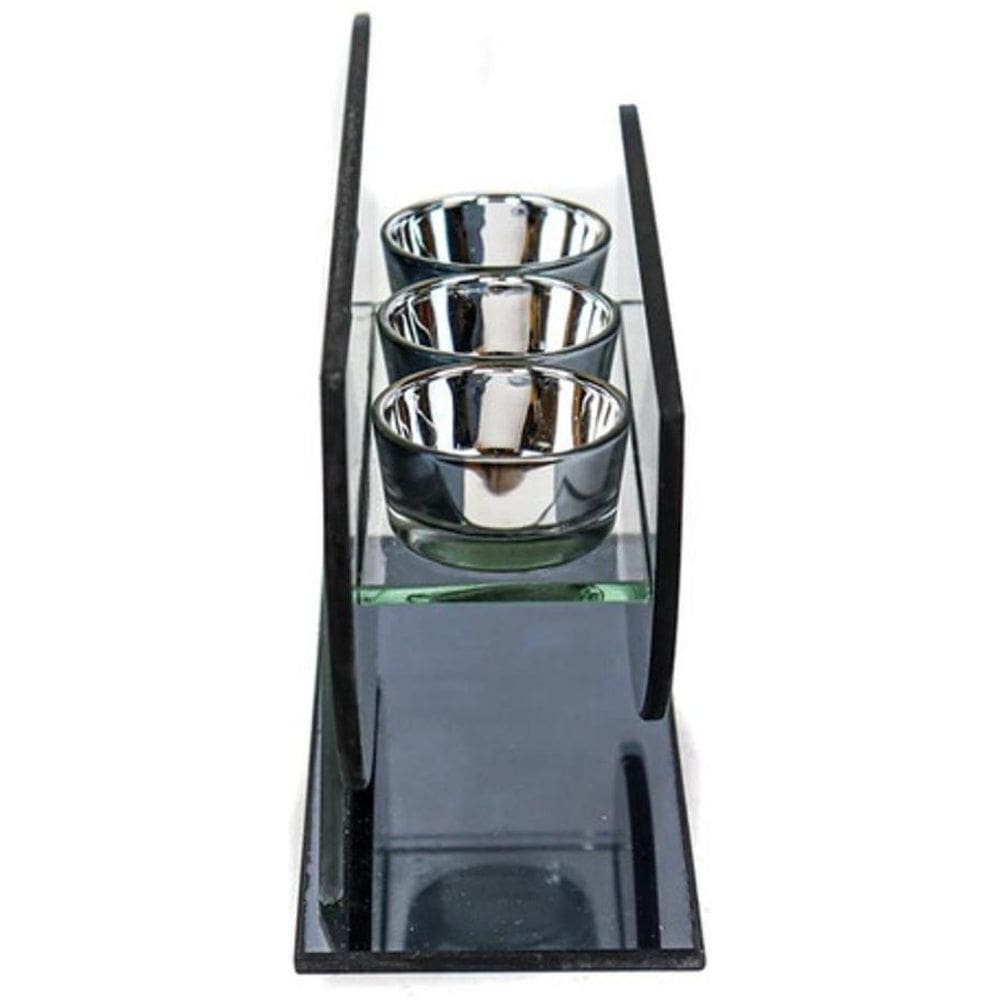 Castiçal De Vidro Porta 3 Velas 13 X 22