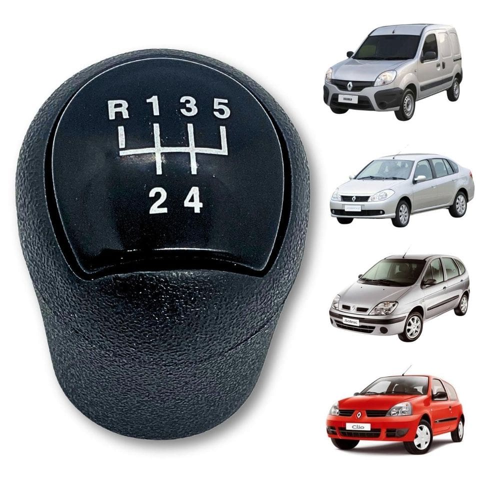 Manopla Bola Cambio Clio Scenic Symbol Kangoo - Lente Preta