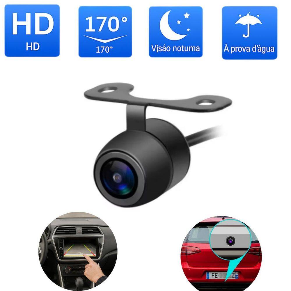 Câmera De Ré Automotiva Compacta Com Visão Noturna Clara