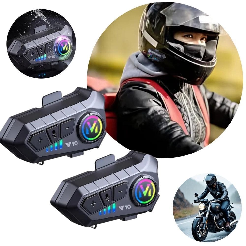 Kit 2 Fone De Ouvido Capacete Moto Bluetooth Prova Dágua