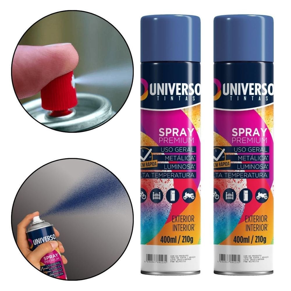 MP - Kit 02 Latas Tinta Spray Azul Escuro 400